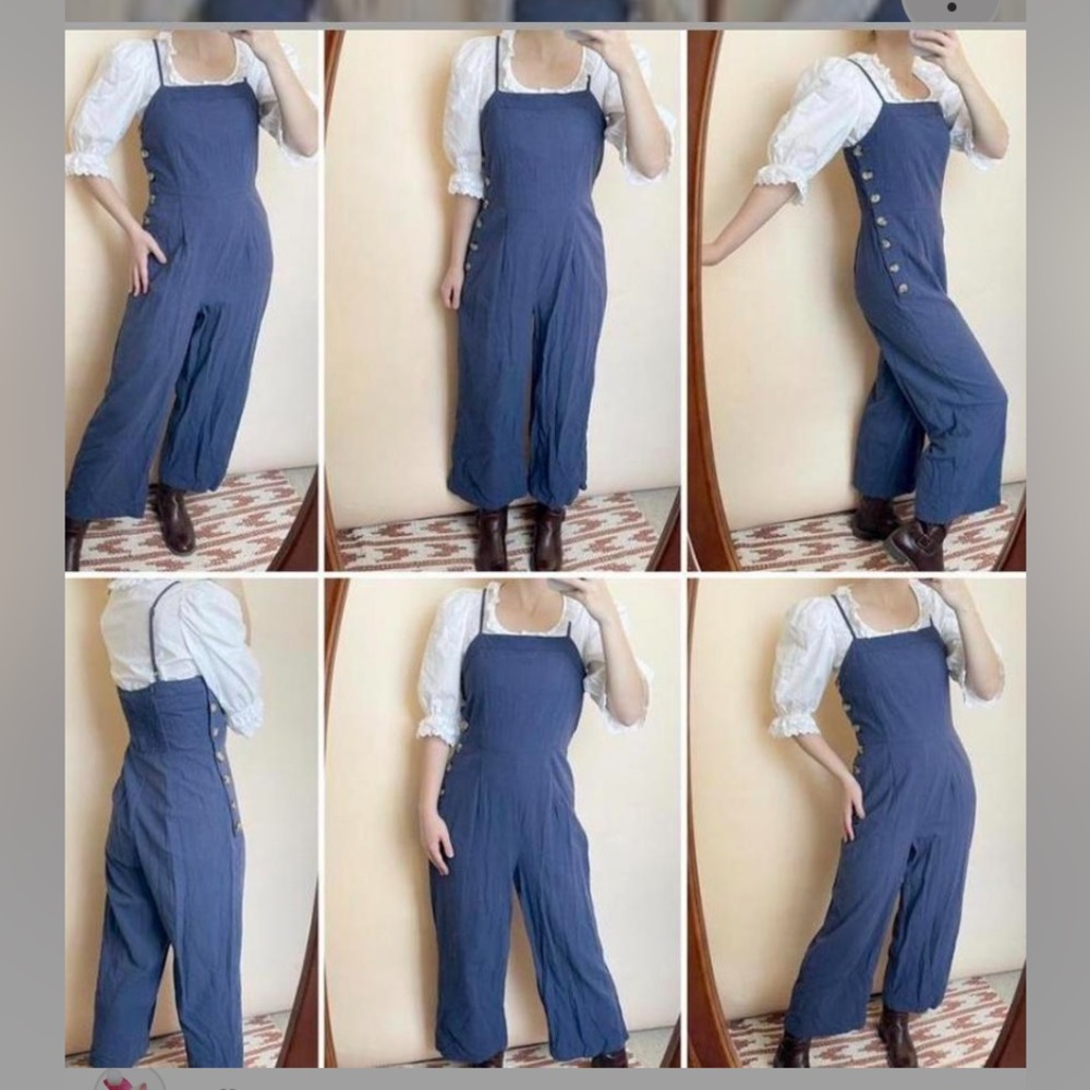 vintage style 100% cotton blue colored sleeveless jumpsuit
Size Small - Picture 3 of 4